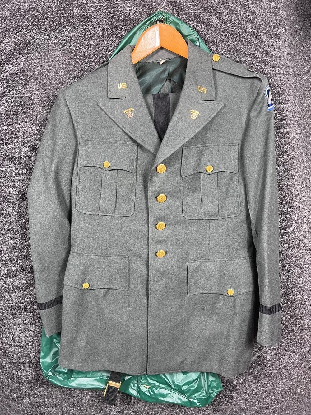 VTG US Army Dress Uniform Mens Sz 41R Wool Jacket Pants Set Captain 1956 50s